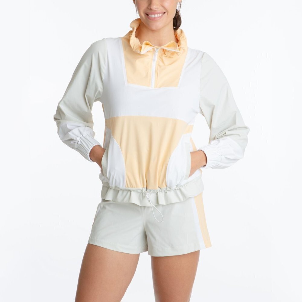 Juicy Couture athletic pullover sweatshirt & paperbag shorts coordinated set, M